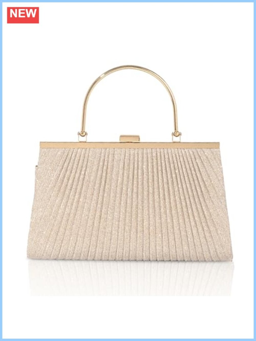 Glitter Evening Clutch with Detachable Chain Strap Formal Handbag